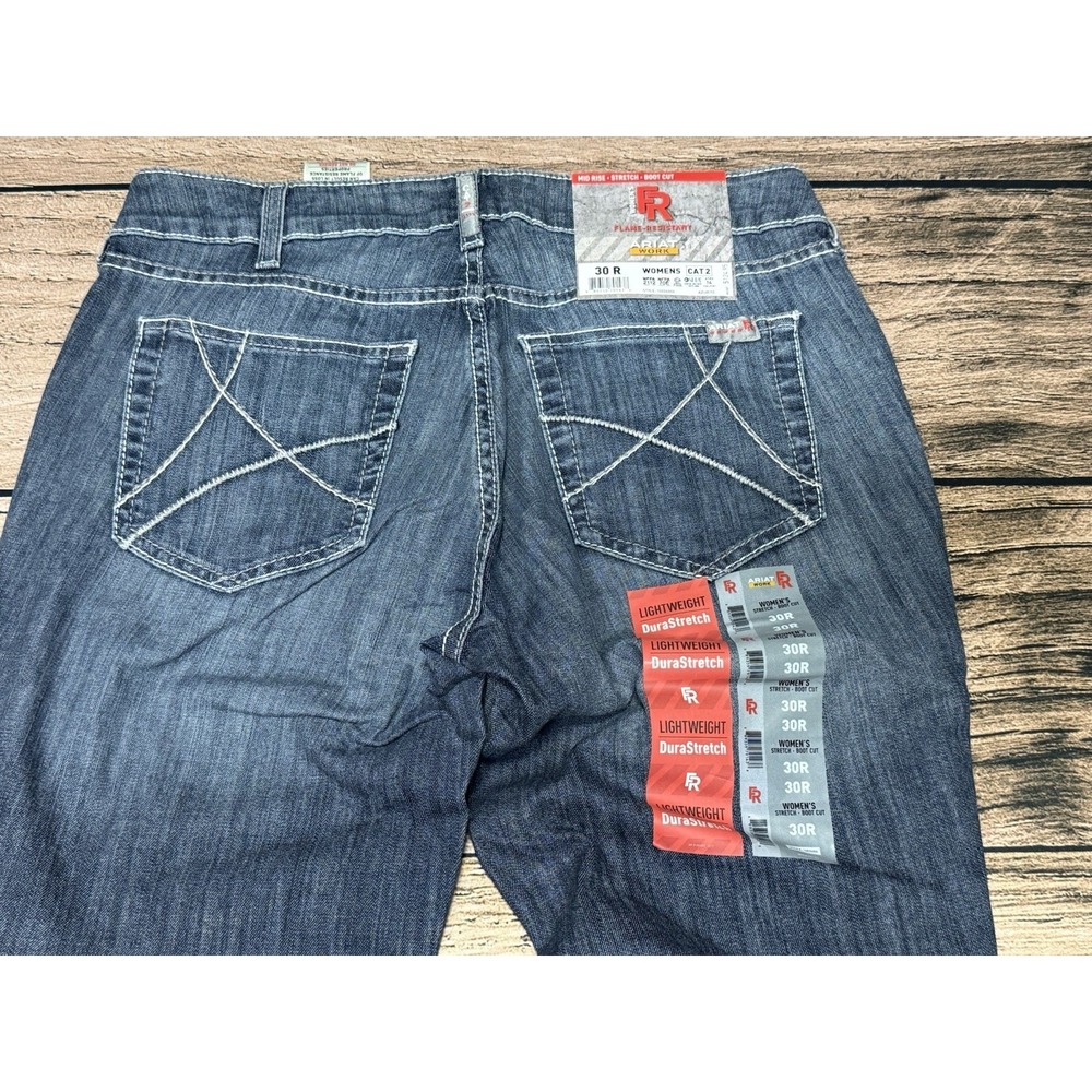 Ariat FR Jeans Womens 30 R Blue Flame Resistant Stretch DuraLight Ella NWT